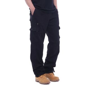 ArmadaDeals Men's Casual Loose Elastic Waist Multi Pocket Trousers, Black / XL