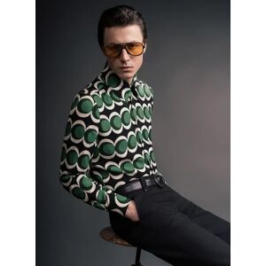 Phixclothing.com 60s Geometric Green Long Sleeve Shirt - Green / Large Large Green Large