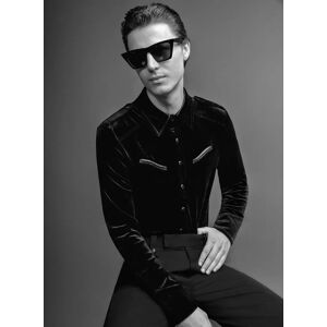 Phixclothing.com Black Velvet Leather Pocket Western Shirt - Black / Small Small Black Small