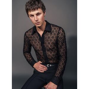 Phixclothing.com Black Lace Wave Shirt - Black / X-Large X-Large Black X-Large