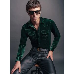 Phixclothing.com Green Velvet 70's Western Shirt - Green / X-Small X-Small Green X-Small