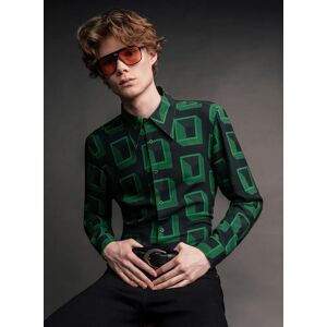 Phixclothing.com Green 70's Geometric Viscose Shirt - Green / X-Small X-Small Green X-Small