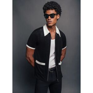 Phixclothing.com Terry Black 70's Full Zip Polo - Black / X-Small X-Small Black X-Small