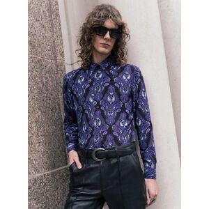 Phixclothing.com Purple Paisley Long Sleeve Viscose Shirt - Purple / Small Small Purple Small