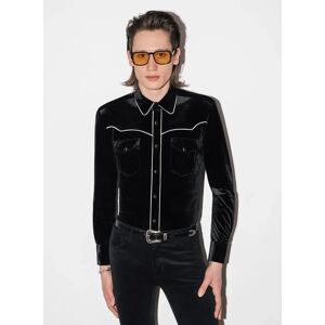 Phixclothing.com Black Velvet Western Shirt - Black / Small Small Black Small