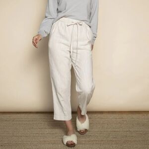 Organic Cotton & Hemp Cropped Lounge Trousers By Dip & Doze   Colour: Oat   Size: M