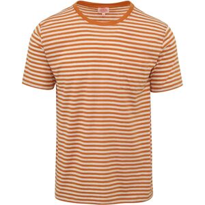 Armor-Lux T-Shirt Linen Stripes Orange size M- male