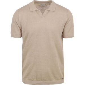 No Excess Polo Shirt Riva Linen Beige size M- male