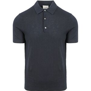 Profuomo Polo Shirt Linen Navy Blue Dark Blue size M- male