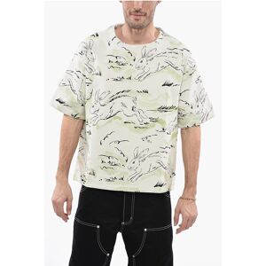 Jil Sander Jacquard Jersey RABBIT T-Shirt with Shoulder Zip size L - Male
