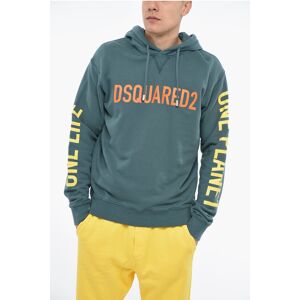 Dsquared2 ONE LIFE ONE PLANET OLOP Hoodie Sweatshirt with Lettering size L - Male