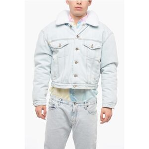 Erl Padded Denim Jacket with Eco-shearling Details size M - Male