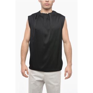 Jil Sander Silk Blend Tank Top with Pleated Neck size 48 - Male