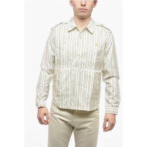 Christian Dior Silk Blend Utility Shirt with Balanced Stripe Motif size 50 - Male