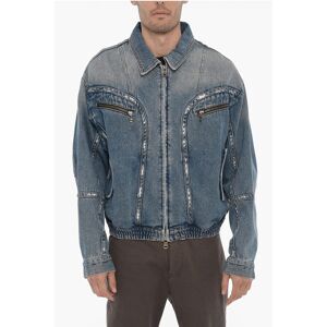 Andersson Vintage Effect Denim Jacket with Zip Closure size M - Male