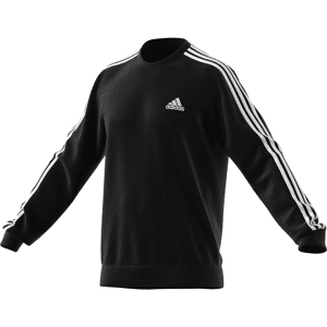 adidas Mens Essentials French Terry 3-Stripes Sweatshirt Colour: Black, Size: Small