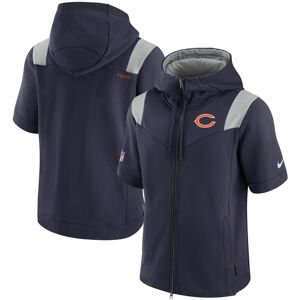 Men's Nike Navy Chicago Bears Sideline Showout Short Sleeve Full-Zip Hoodie - Male - Navy