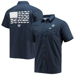 Men's Columbia Navy Dallas Cowboys Slack Tide Fish Omni-Shade Button-Up Shirt - Male - Navy