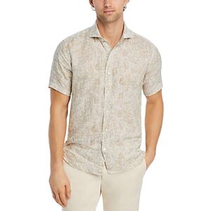 Peter Millar Crown Crafted Sacha Linen Short Sleeve Sport Shirt  - Summer Dune - Size: Mediummale