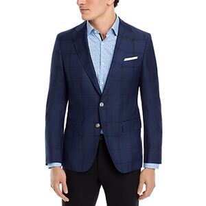 Boss Hutson Tonal Plaid Slim Fit Sport Coat  - Dark Blue - Size: 42Rmale