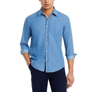 Boss Roan Kent Slim Fit Button Front Shirt  - Medium Blue - Size: Extra Largemale
