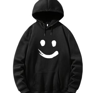 Temu Men's Smile Face Print Pullover Hoodie For Big And Tall Guys, Plus Size Apricot 2XL(48)