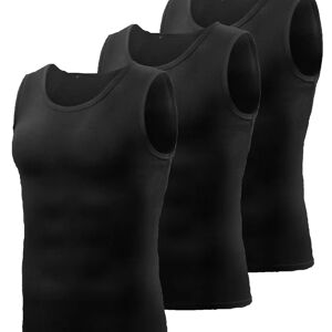 Temu 3pcs Men's Breathable Comfortable High Elasticity Vest, Cool Quick Dry Compression Sleeveless Sports Tops, Men's Undershirts, Men's Home Sleep Vest, Men's Summer Clothes Black+White+Grey L(40)