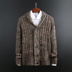 SHEIN Men Space Dye Cable Knit Cardigan Mocha Brown L,M,XL,XXL,XXXL Men