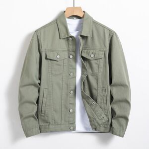 SHEIN Men Cotton Flap Pocket Denim Jacket Without Tee Army Green L,M,S,XL,XS,XXL Men