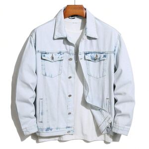 SHEIN Men Cotton 1pc Flap Pocket Denim Jacket Light Wash L,M,S,XL,XXL Men
