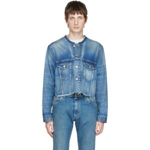 Maison Margiela Blue Collarless Denim Jacket  - 966 L'S WASH - Size: IT 46 - male