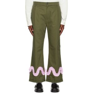 Sky High Farm Workwear Khaki Worm Trousers  - ARMY GREEN - Size: Extra Large - male