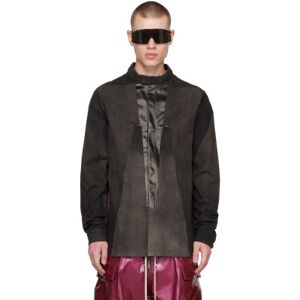 Rick Owens Brown Splintered Denim Jacket  - 24D100 BROWN DARK DU - Size: IT 54 - male