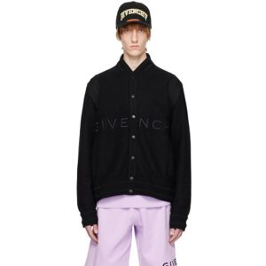 Givenchy Black Varsity Bomber Jacket  - 001-BLACK - Size: Extra Small - male