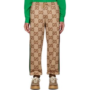 Gucci Tan Jumbo GG Lounge Pants  - 2270 Beige/Ebony/Mc - Size: Medium - male