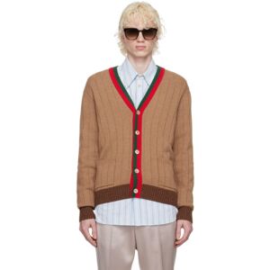 Gucci Brown Camel Hair Cardigan  - 2668 Camel/Brown - Size: Medium - male