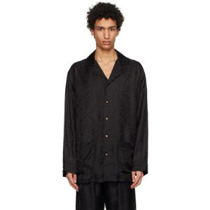 Versace Underwear Black Barocco Pyjama Shirt  - 5B050 Black+Grey - Size: Medium - male