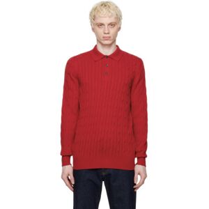 Ghiaia Cashmere Red Spread Collar Polo  - 879 Red - Size: Medium - male