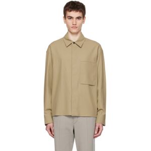 Solid Homme Beige Hidden Button Shirt  - 462E BEIGE - Size: IT 50 - male