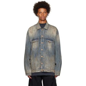 Balenciaga Blue Oversized Denim Jacket  - BLUE LIGHT RING - Size: 2 - male