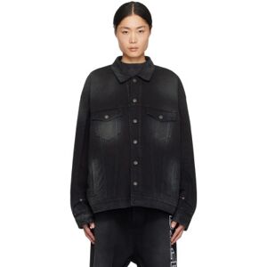 Balenciaga Black Deconstructed Denim Jacket  - SUNBLEACHED BLACK - Size: Large - male