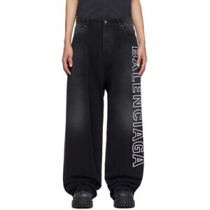 Balenciaga Black Outline Jeans  - SUNBLEACHED BLACK - Size: Extra Small - male