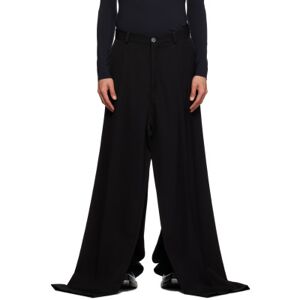 Balenciaga Black Double Front Trousers  - BLACK - Size: Small - male