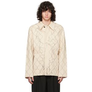 AIREI Beige Embroidered Denim Jacket  - NATURAL 2 - Size: Small - male