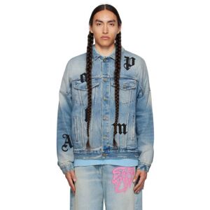 Palm Angels Blue Patches Denim Jacket  - OVER LIGHT BLUE - Size: Small - male