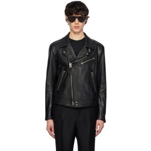 TOM FORD Black Biker Leather Jacket  - BLACK - Size: IT 50 - male