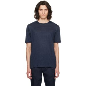 Boss Navy Slub T-Shirt  - 404-Dark Blue - Size: Medium - male