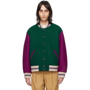 Acne Studios Green & Purple Striped Bomber Jacket  - DJJ Night green - Size: Extra Small - male