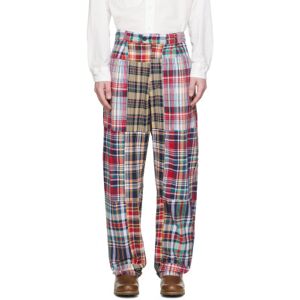 Engineered Garments Multicolor Carlyle Trousers  - SW014 B - Navy Squar - Size: Medium - male