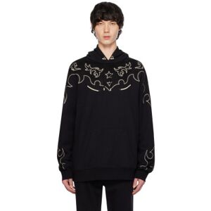 Balmain Black Embroidered Hoodie  - EAP NOIR/NOIR - Size: Medium - male